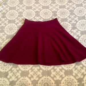 Maroon Charlotte Russe skater skirt in size S